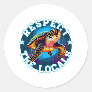 Sticker Rond Tortue - respectez les locaux