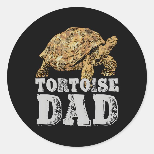Sticker Rond Tortue Sulcata, papa purée d'Afrique (Devant)