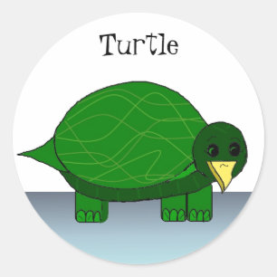 Sticker Rond Tortue verte