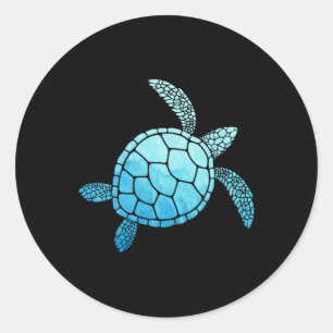 Sticker Rond Tortues de mer Amateur de tortues d'animaux Vie ma