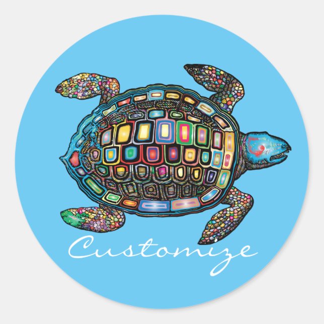 Sticker Rond Tortues de mer Thunder_Cove (Devant)