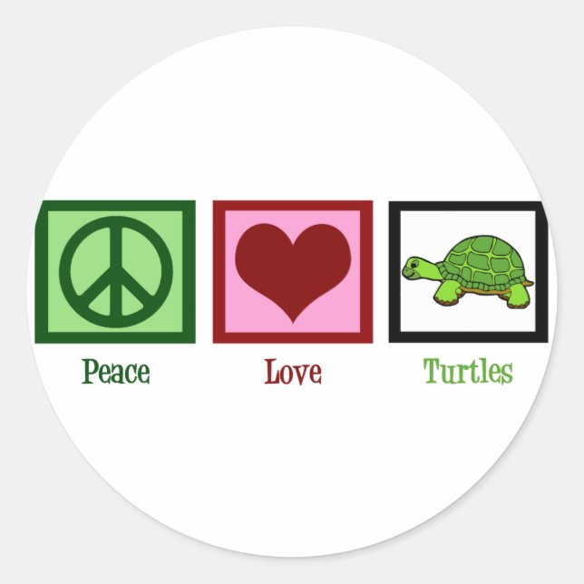 Sticker Rond Tortues de paix (Devant)