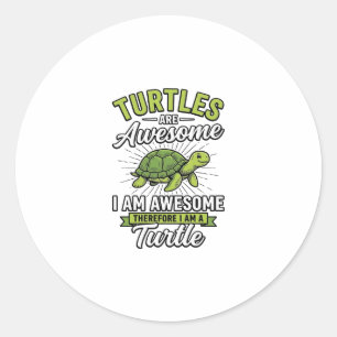 Sticker Rond Tortues Vintage Sont Géniales T-shirt Drôle De Tor