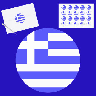 Sticker Rond Total du drapeau grec