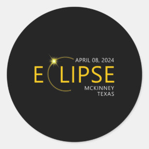 Sticker Rond Total Solaire Eclipse Apirl 08 2024 Mckinney Texas