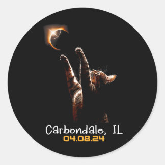 Sticker Rond Total Solaire Eclipse Carbondale Illinois