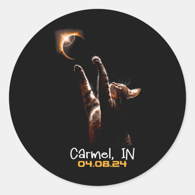 Sticker Rond Total Solaire Eclipse Carmel Indiana (Devant)