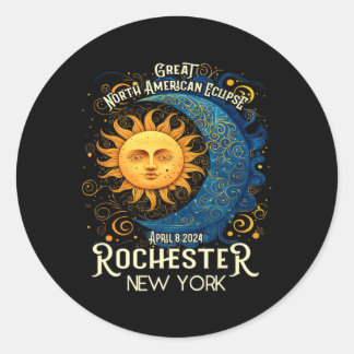 Sticker Rond Total Solaire Eclipse Celestial - Rochester New Yo
