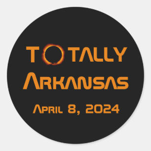 Sticker Rond Totalement Arkansas 2024 Solar Eclipse