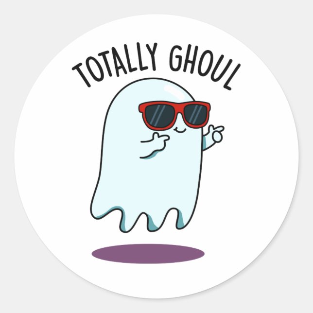 Sticker Rond Totalement Ghoul Amusant Cool Halloween jeu de rôl (Devant)