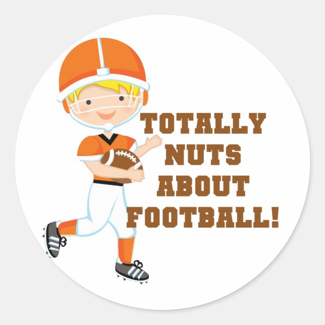 Sticker Rond Totalement Nez Sur Le Football (Devant)