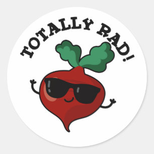 Sticker Rond Totalement Rad Funny Veggie Radish Pun