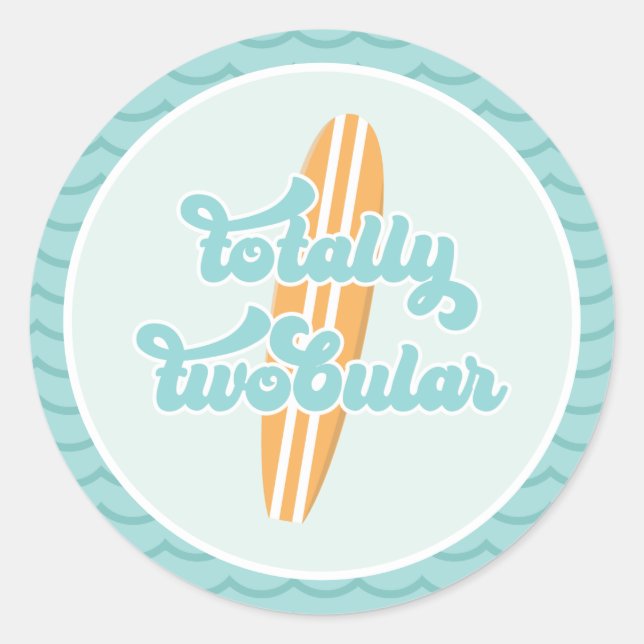Sticker Rond Totalement Twobular Surf Beach 2e anniversaire (Devant)