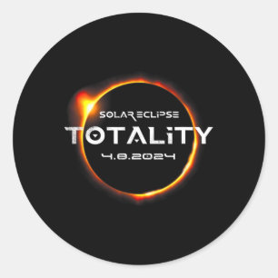 Sticker Rond Totalité 4.08.2024 Total Éclipse Solaire 2024