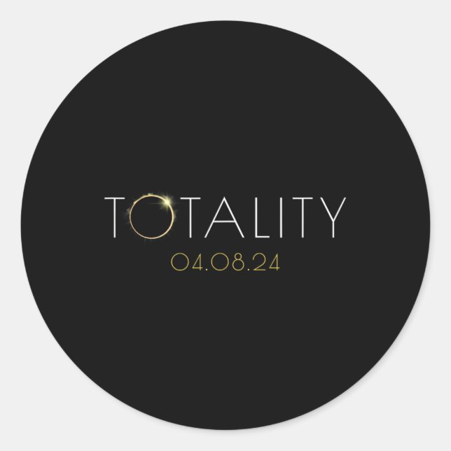 Sticker Rond Totalité américaine esthétique Solaire Lunaire Ecl (Devant)