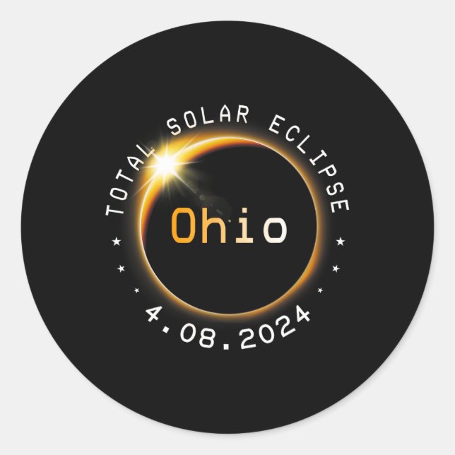 Sticker Rond Totalité Éclipse solaire 2024 4.08.24 Accessoires (Devant)