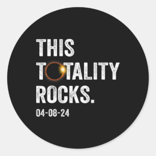 Sticker Rond Totalité Rocks Drôle Total Éclipse Solaire 8 2 avr