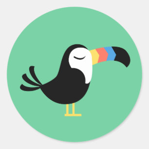 Sticker Rond Toucan coloré