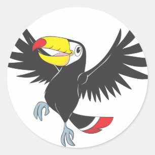Sticker Rond Toucan heureux