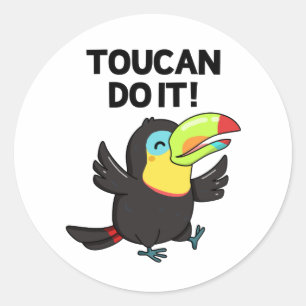 Sticker Rond Toucan Le Faire Drôle Amusant Jeu D'Oiseaux Positi