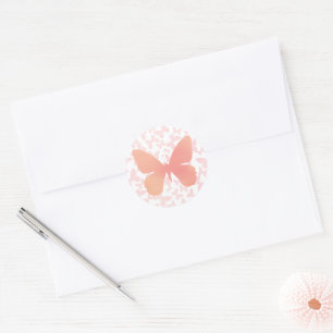 Sticker Rond Touche papillon (Peach-Single)