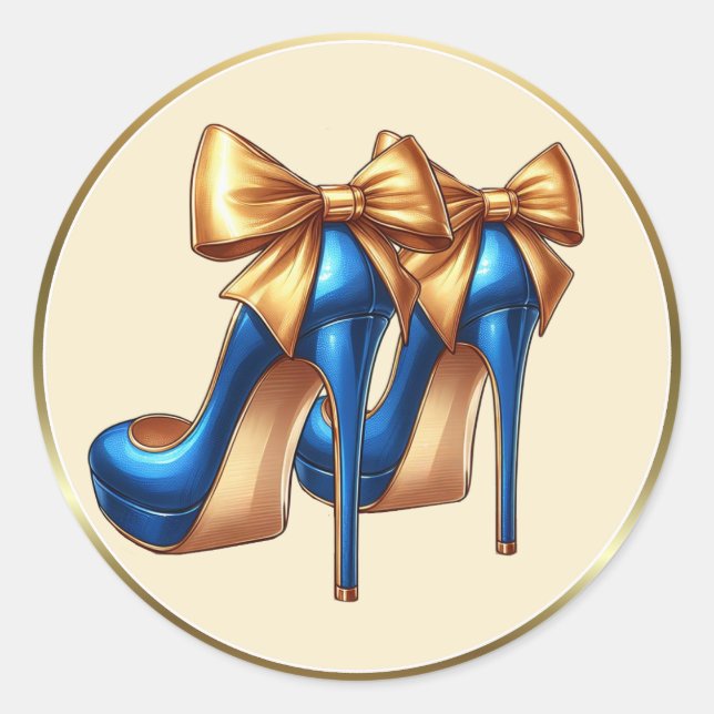 Sticker Rond Toucher les talons hauts (Devant)