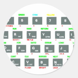 Sticker Rond Touches de clavier de spectre Sinclair ZX