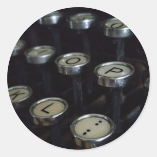 Sticker rond Touches de machine à écrire vintage,