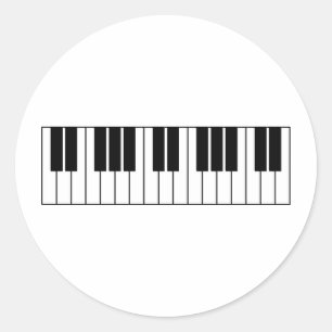 Sticker Rond Touches de piano