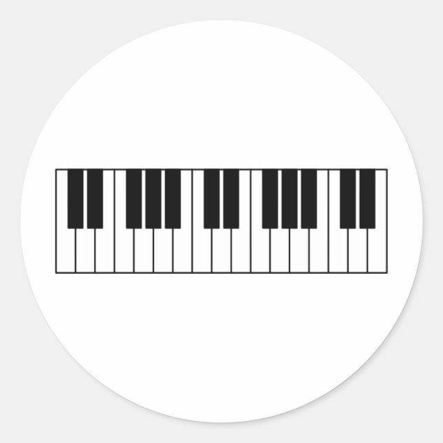Sticker Rond Touches de piano (Devant)