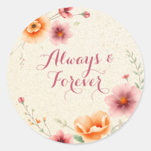 Sticker Rond Toujours et jamais   Mariage automne