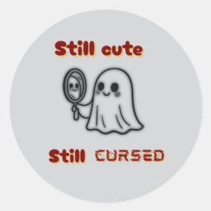 Sticker Rond Toujours mignon. Toujours MAUDIT.