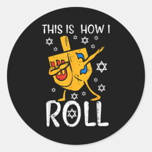 Sticker Rond Toupie Drebel Moche Hanukkah Drôle Chanukah Hommes