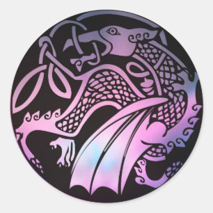 Sticker Rond Tour de dragon celtique