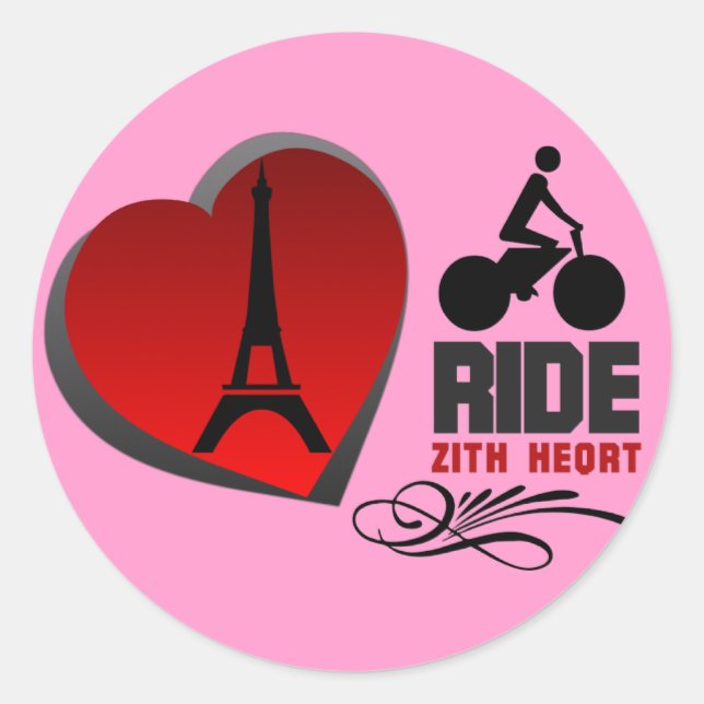 Sticker Rond Tour De France Paris Coeur (Devant)