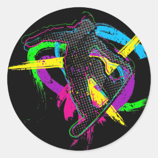 Sticker Rond Tour de surf des neiges