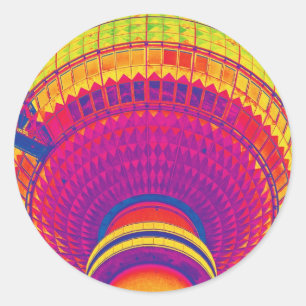 Sticker Rond Tour de TV (Fernsehturm), Berlin, couleur