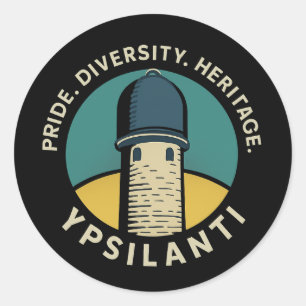 Sticker Rond Tour d'eau d'Ypsilanti - Fierté Diversité Patrimoi