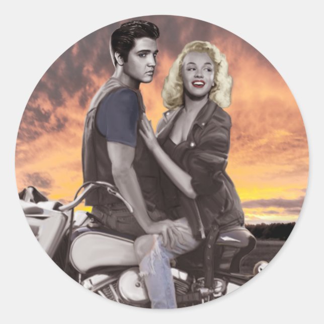 Sticker Rond Tour du coucher du soleil (Devant)