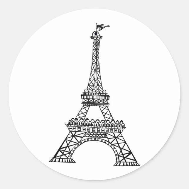 Sticker Rond Tour Eiffel (Devant)