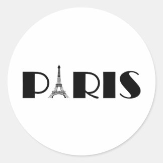 Sticker Rond Tour Eiffel Paris Noir & Blanc
