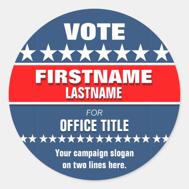 Sticker Rond Tour Modèle de campagne personnalisée (Devant)