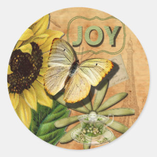 Sticker Rond Tour Tournesol & Eiffel