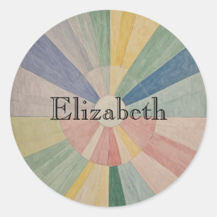 Sticker Rond Tourbillon chromatique : Roues couleur pastel Abst