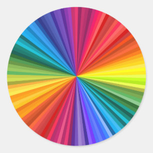 Sticker Rond Tourbillon de couleur arc-en-ciel vif vers