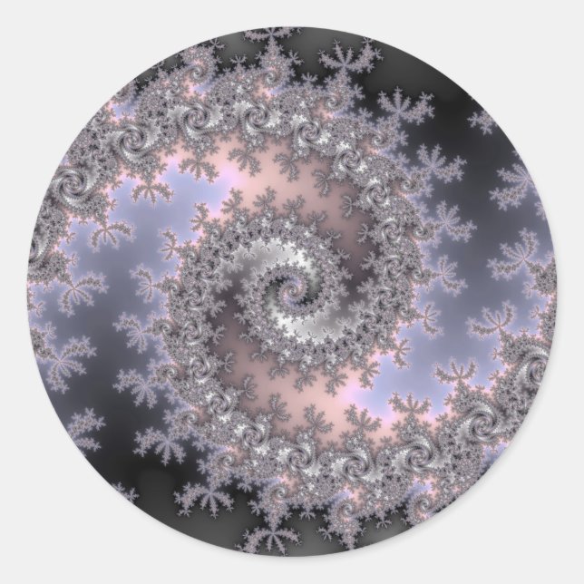 Sticker Rond Tourbillon de glace - Fractal (Devant)