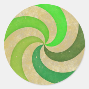 Sticker Rond Tourbillon vert