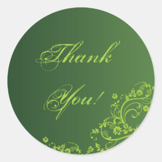 Sticker Rond Tourbillon vert : Sceau d'enveloppe de Merci