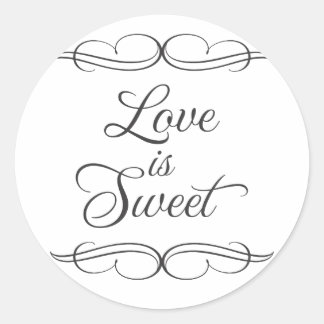 Sticker Rond Tourbillonnant classique Love is Sweet Candy Buffe