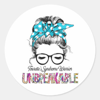 Sticker Rond Tourette's Syndrome Awareness Ribbon Support Cadea